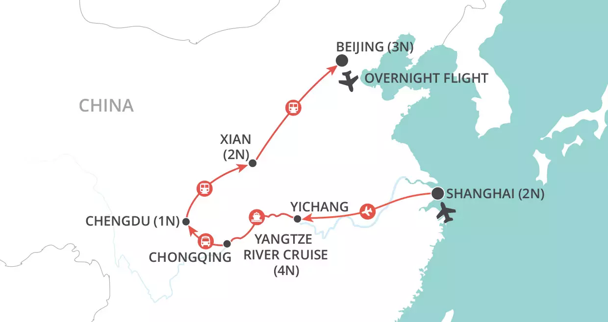 Majestic Yangtze map