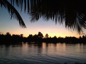 Sunset over the backwaters of Kerala