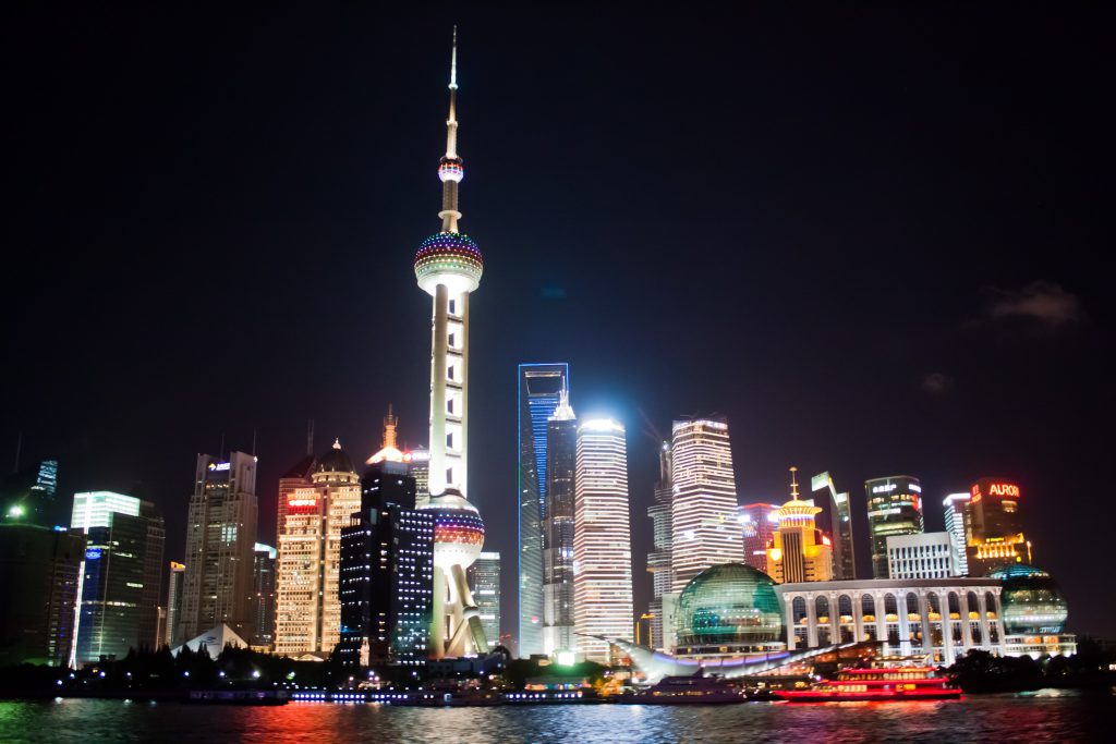 Huangpu River at night, Shanghai, China!