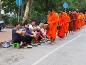 Agents Giving Alms in Luang Pranang, Laos, a whirlwind visit through indochina