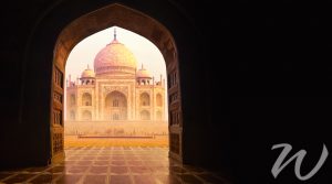 Taj Mahal from the Red Mosques