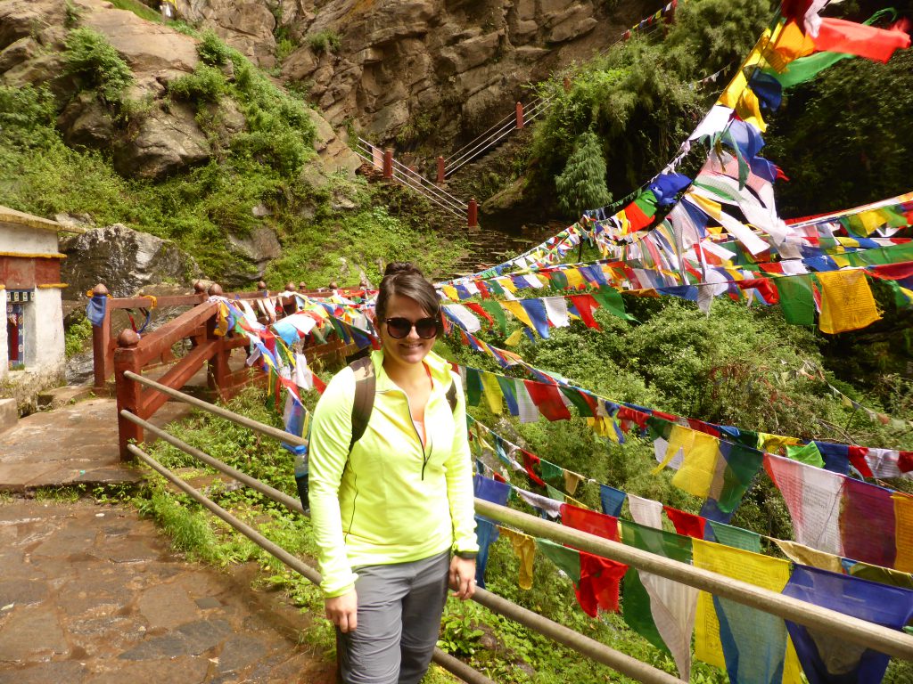  Zoe on the climb to Tiger's Nest, Paro, Bhutan, Tiger's Nest Monastary