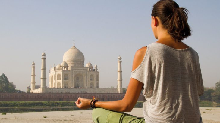Meditation at Taj Mahal, wellness tourism