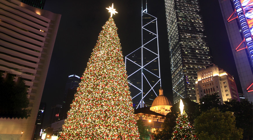 Christmas Tree, Hong Kong, asia winter