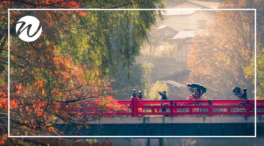 Japan autumn leaves in Takayama