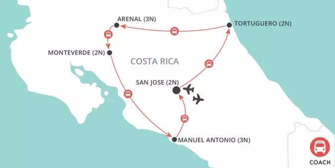 Colours of Costa Rica map