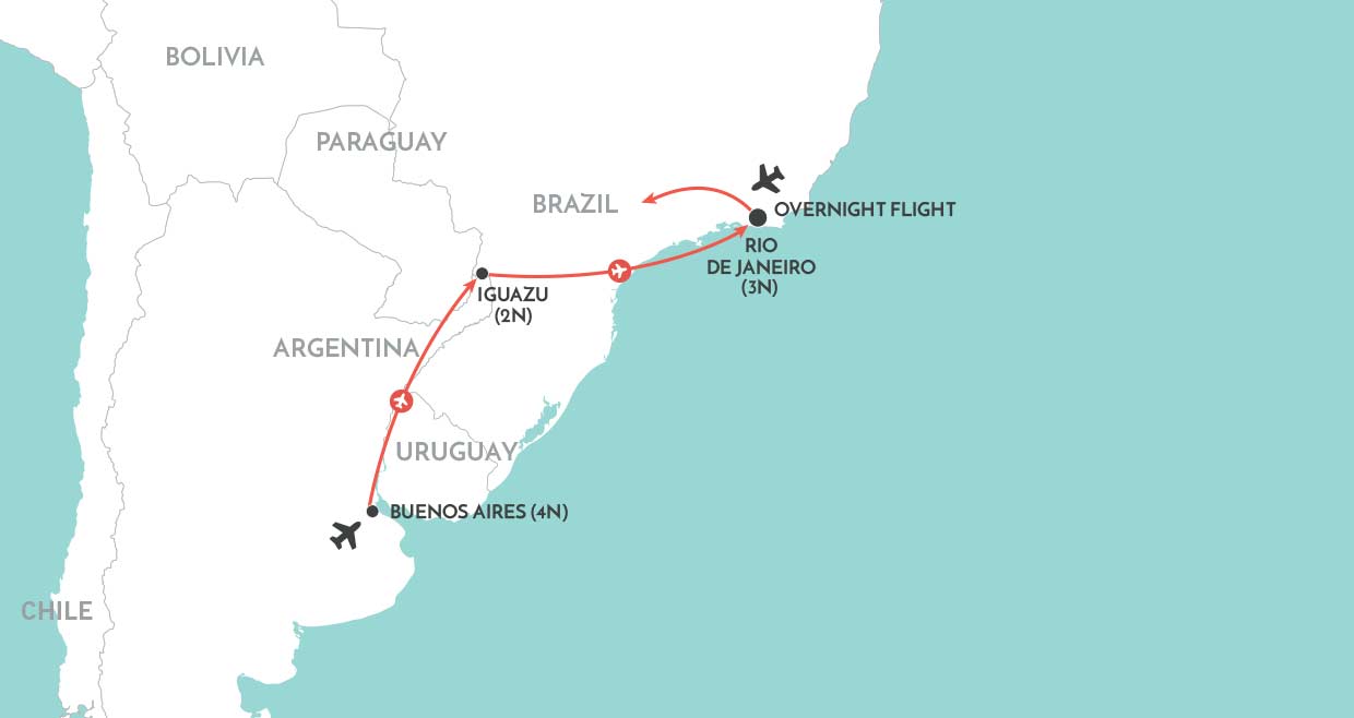 Essence of Argentina & Brazil map