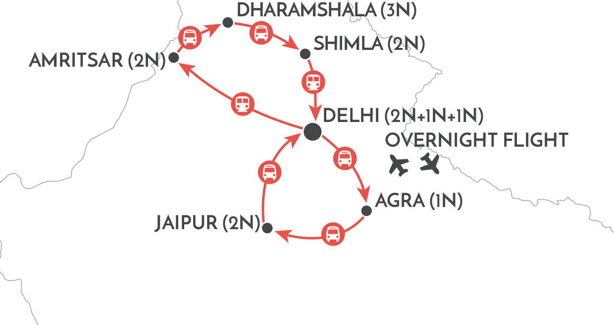 Northern India Discovery map