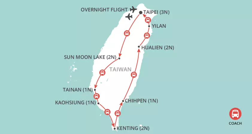 Treasures of Taiwan map
