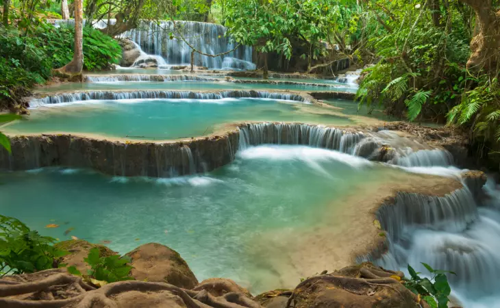 Relax at the Kuang Si Waterfalls