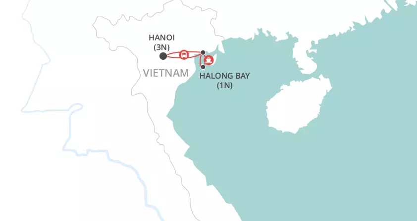 Hanoi & Halong Bay Short Stay map