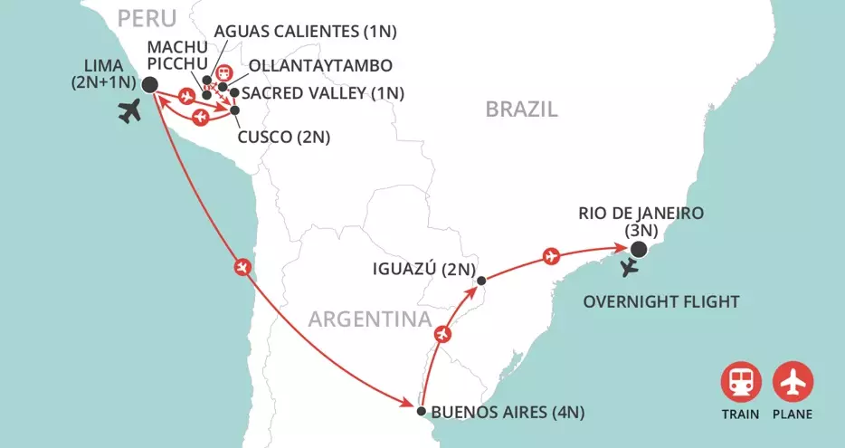 Treasures of South America map