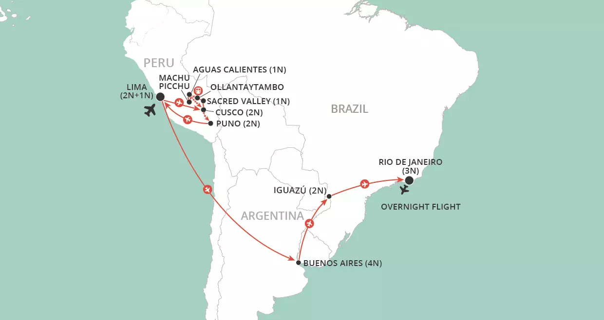Treasures of South America map