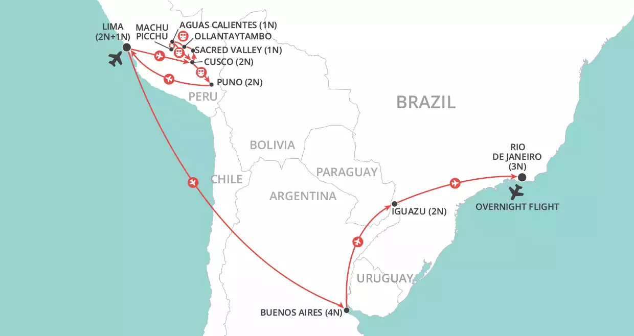 Treasures of South America map