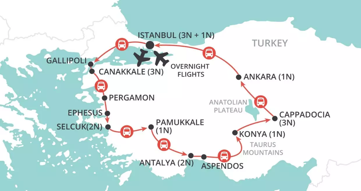 Treasures of Turkey - Anzac Day Dawn Service 2024 map
