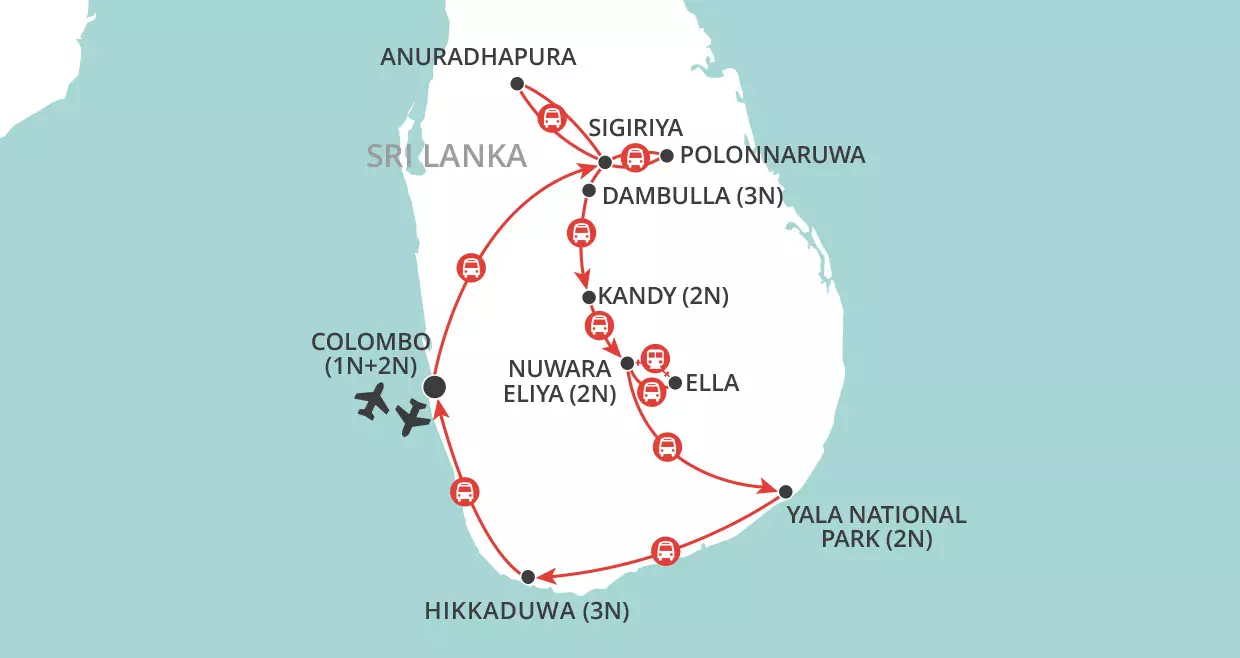 Christmas in Sri Lanka map