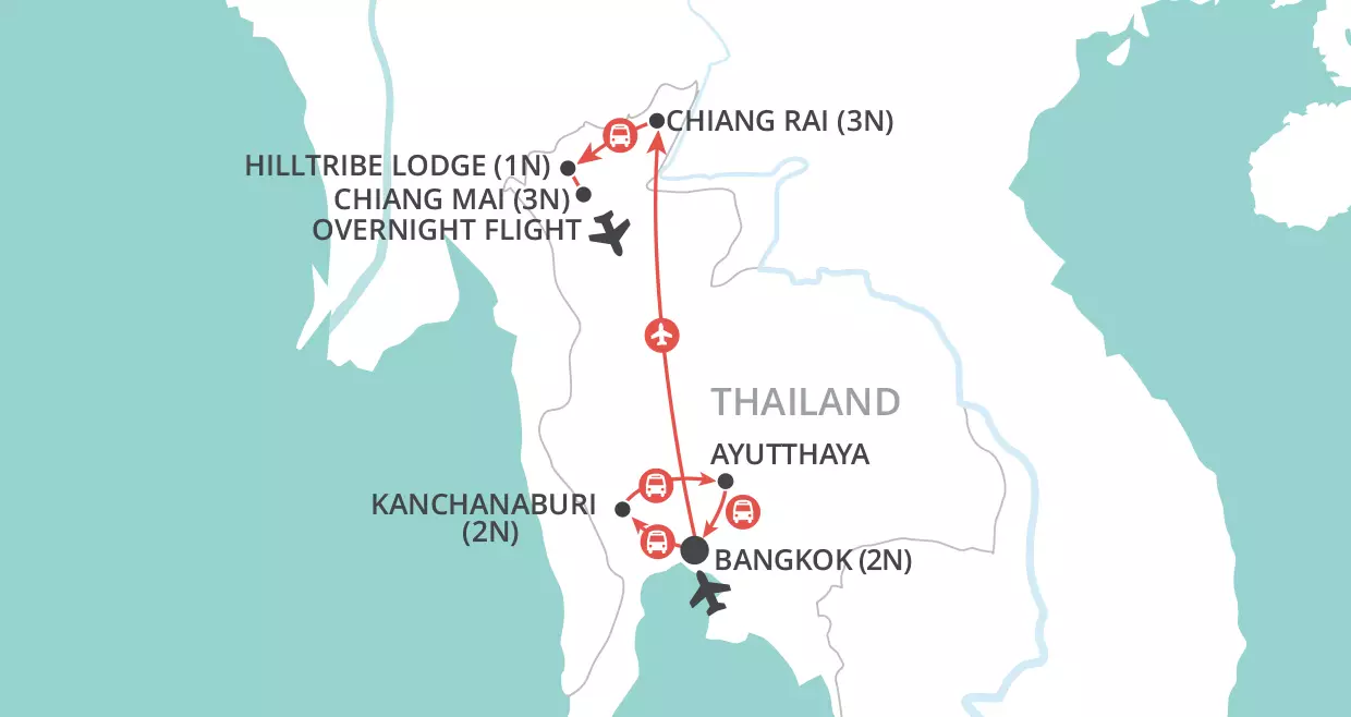 Christmas in Thailand map