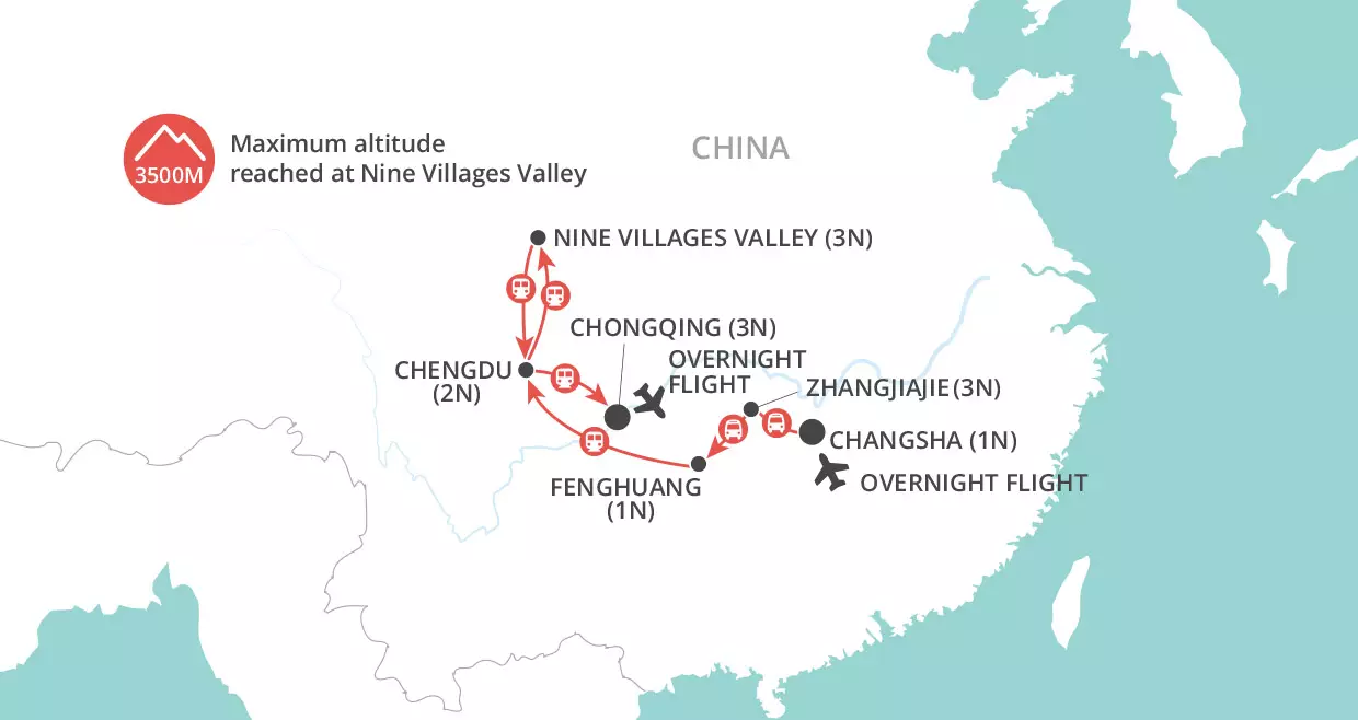 Natural Treasures of China map