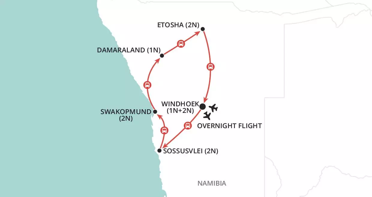 Namibia Adventure  map