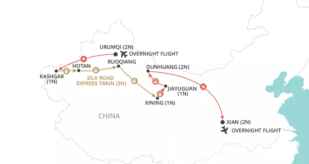 Legends of the Silk Road map