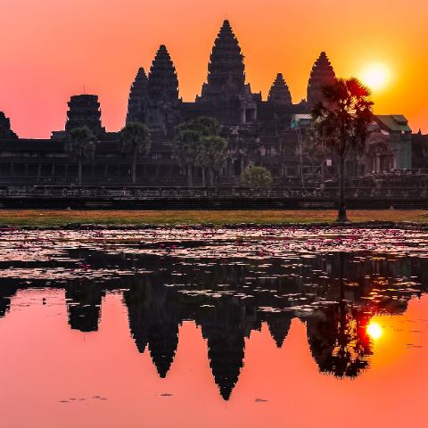 Sunset on Angkor's moat