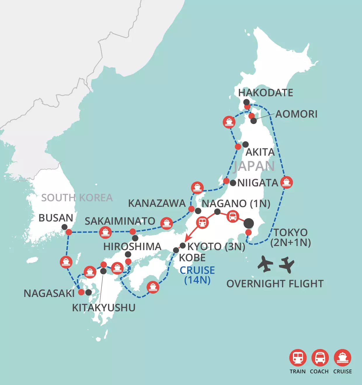 Japan by Land & Sea - B - April 2026  map