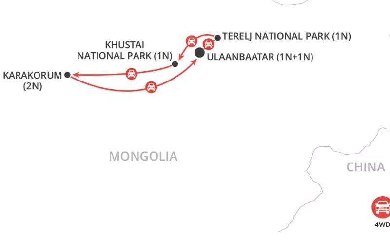 Heart of Mongolia map