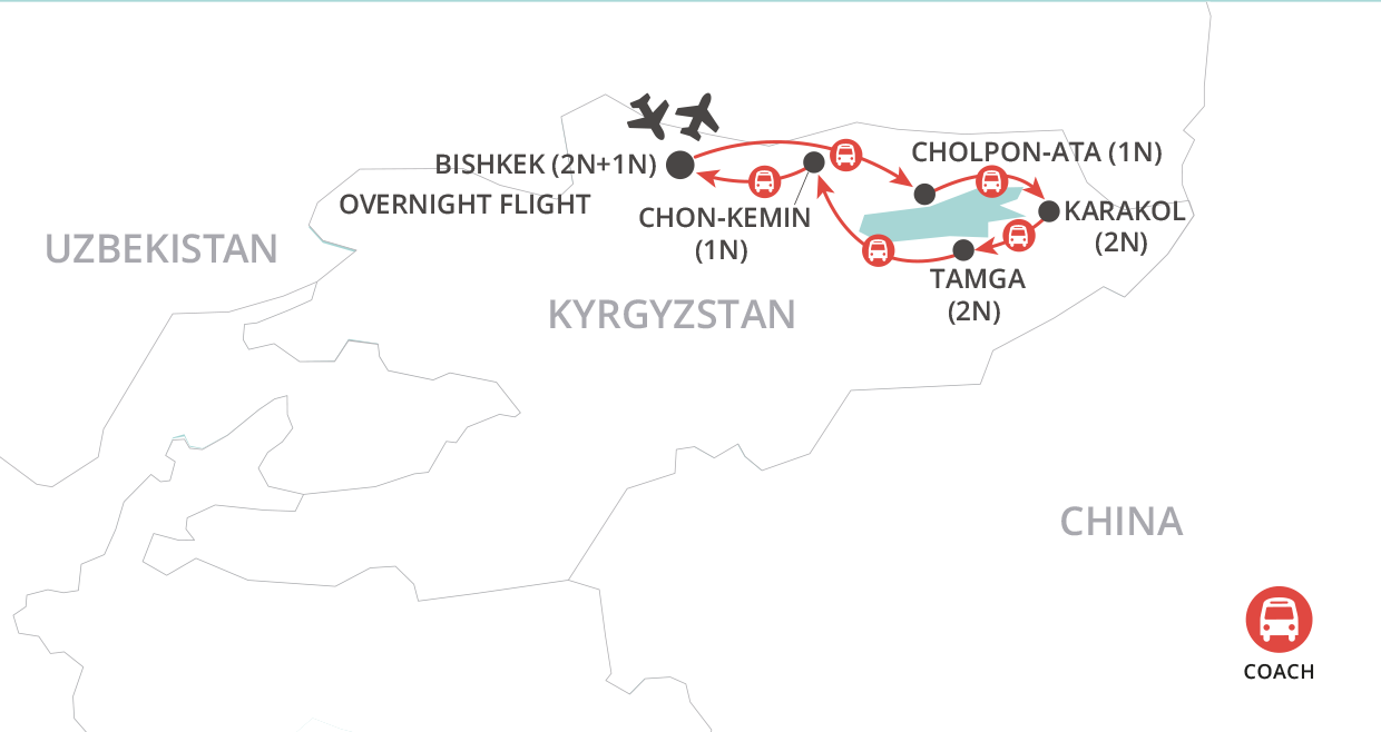 Spirit of Kyrgyzstan map