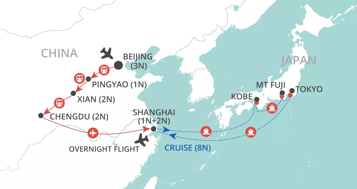 China by Land, Japan by Sea F map