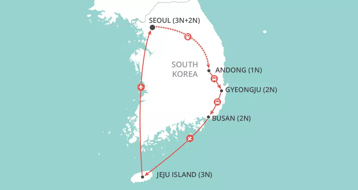 South Korea Culinary & Cultural Journey Private Tour map