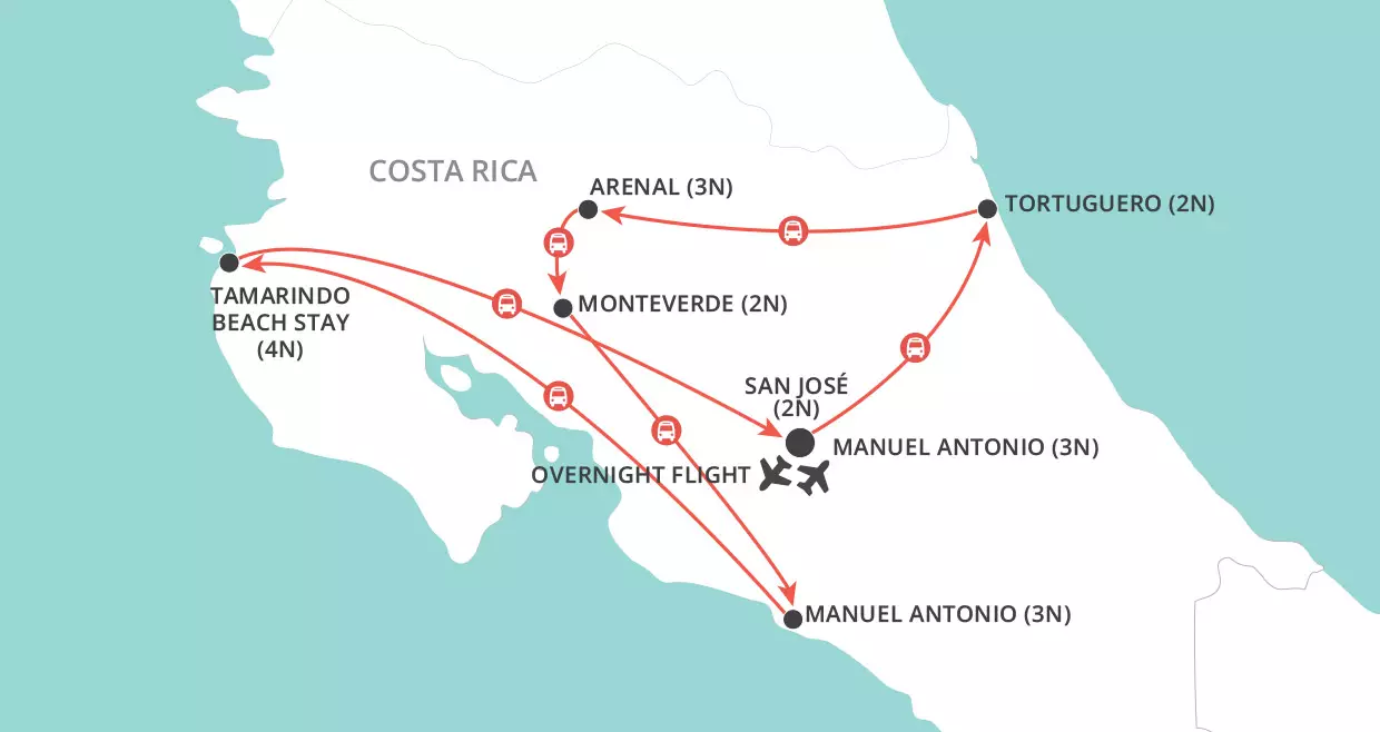 Colours of Costa Rica & Tamarindo Beach  map