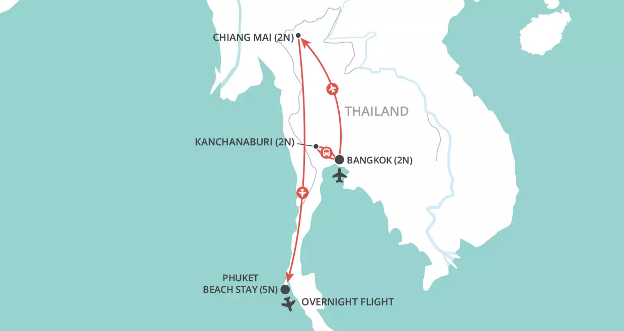 Treasures of Thailand & Phuket Beach map
