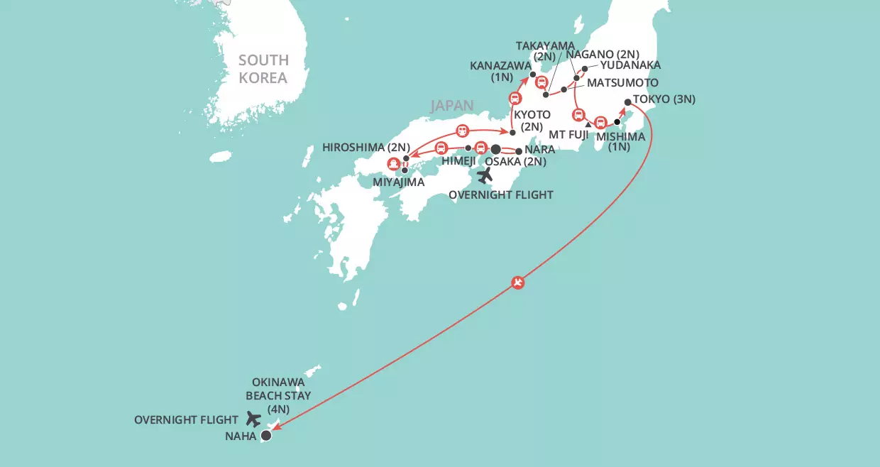 Japan Uncovered & Okinawa Beach  map