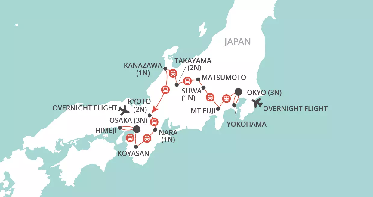 Gardens of Japan map