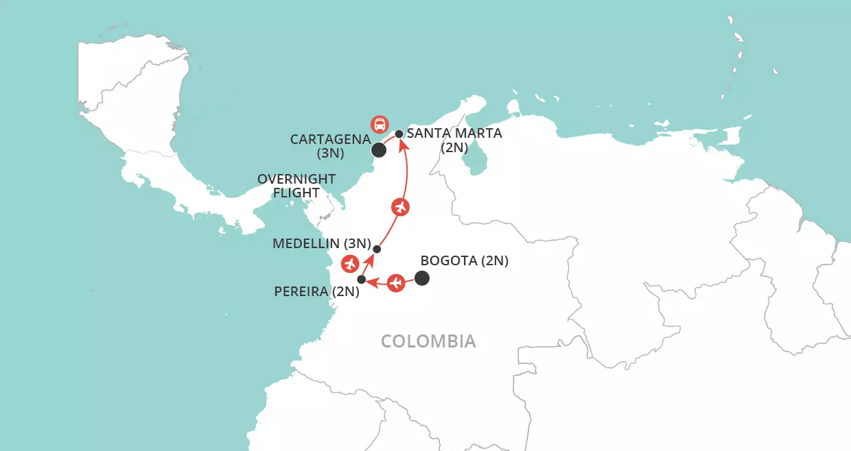 Spirit of Colombia map