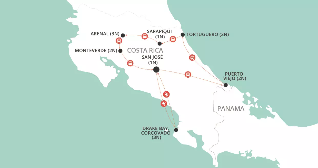 Wild Costa Rica  map