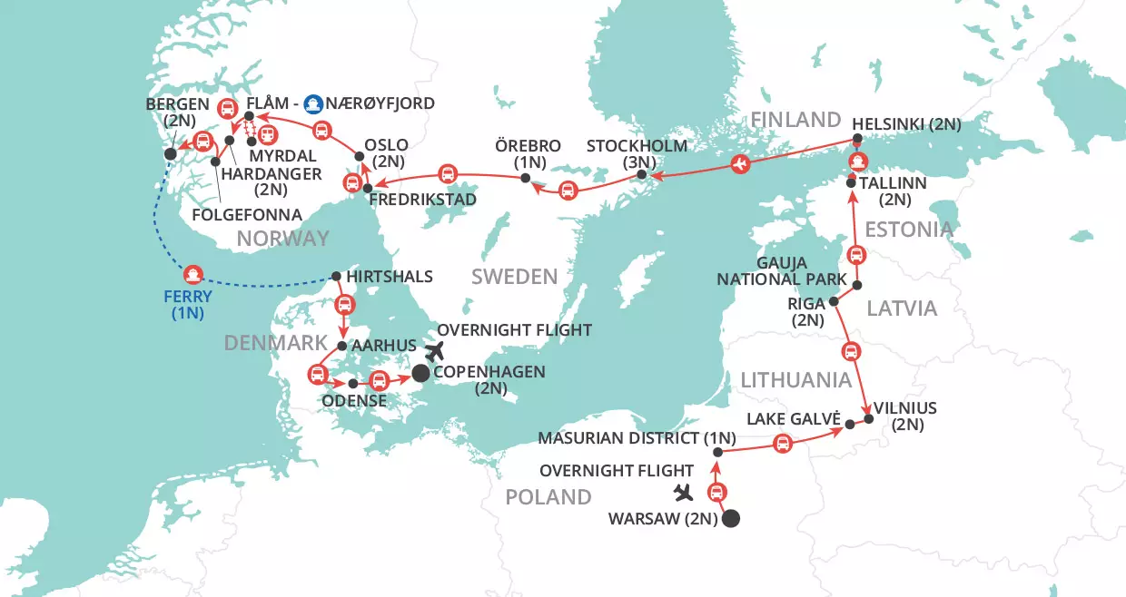 Scandinavia & the Baltics Uncovered map