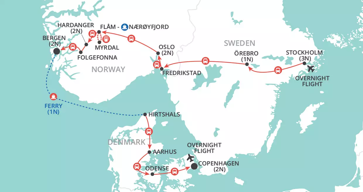 Secrets of Scandinavia map
