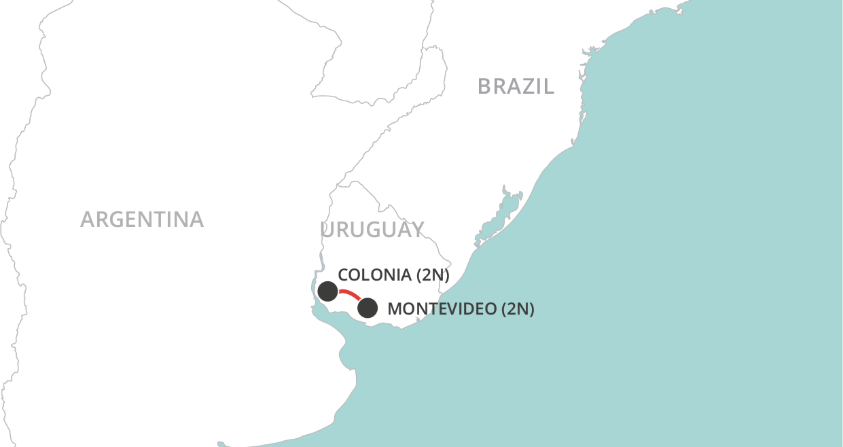 Uruguay Short Stay map