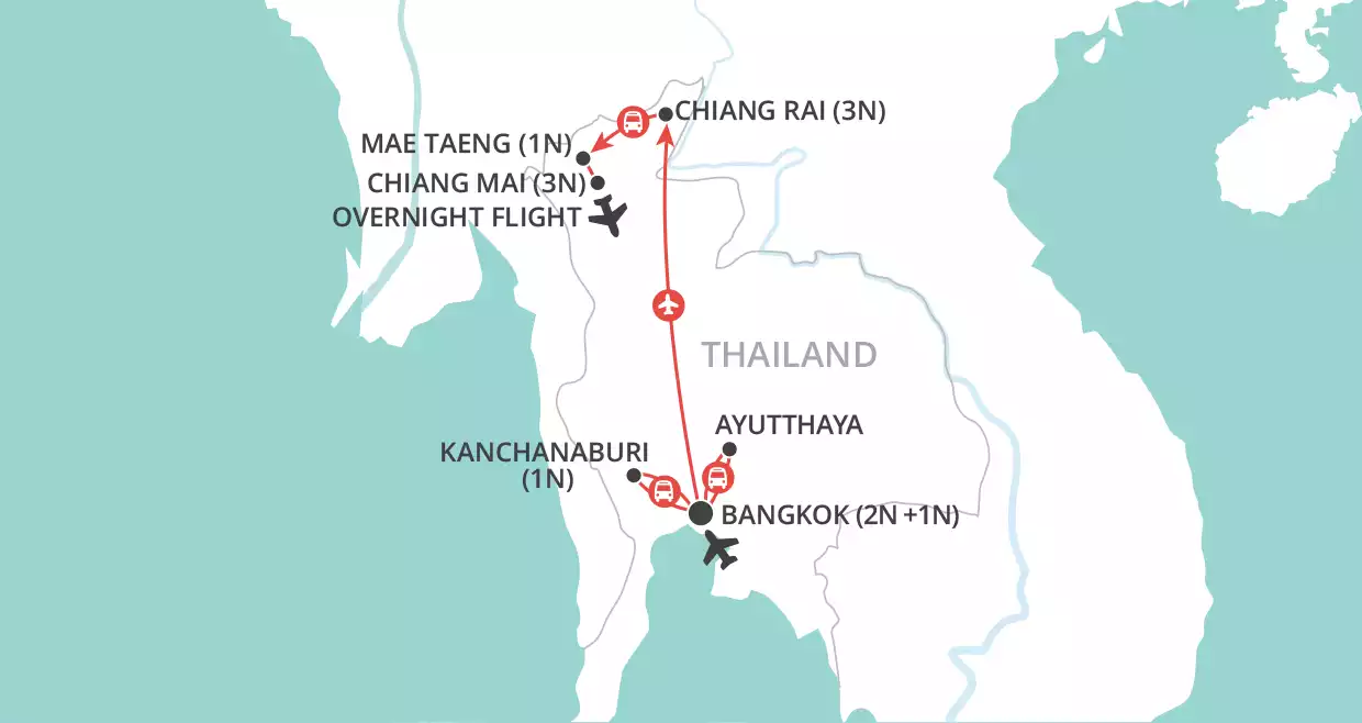Thailand Highlights map