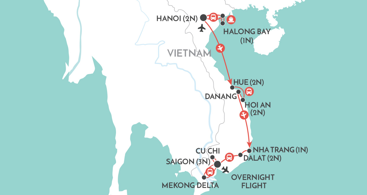 Vibrant Vietnam map