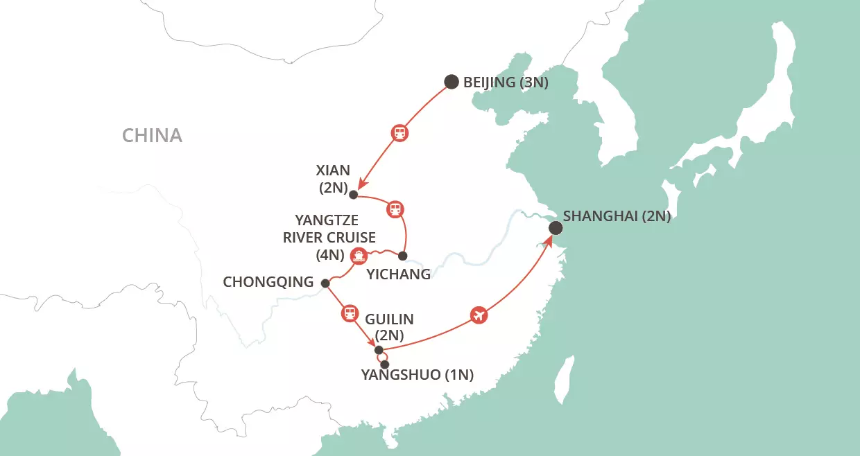 China Marvels Private Tour map
