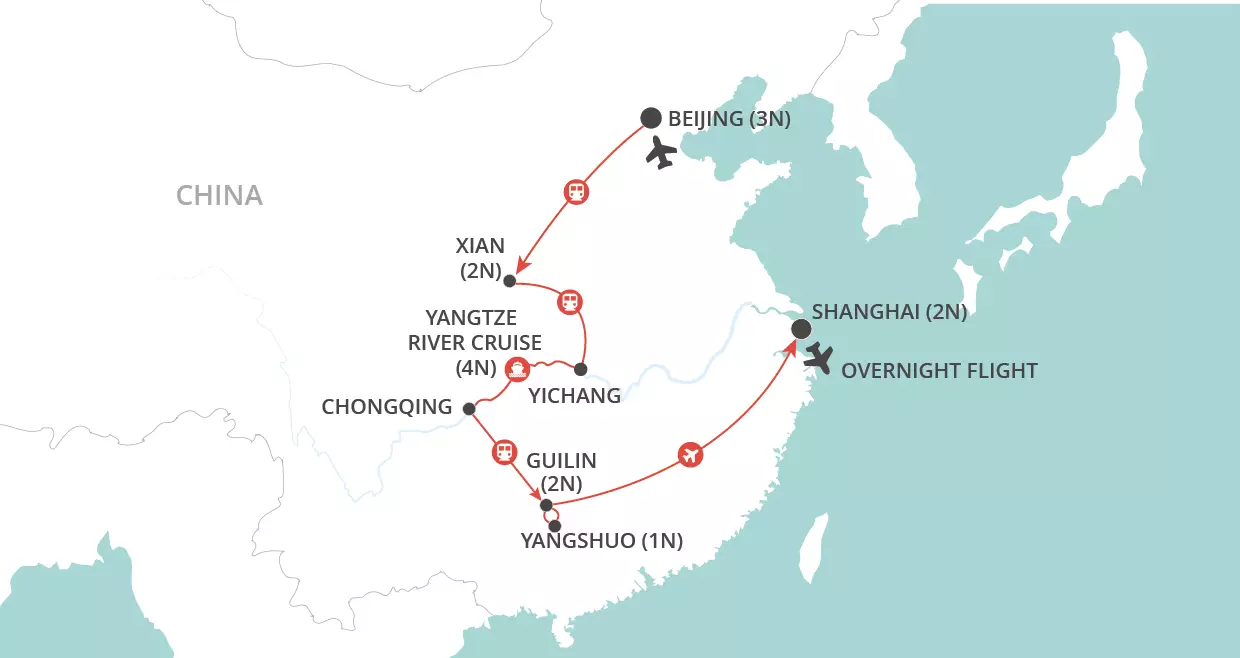 Wonders of China map