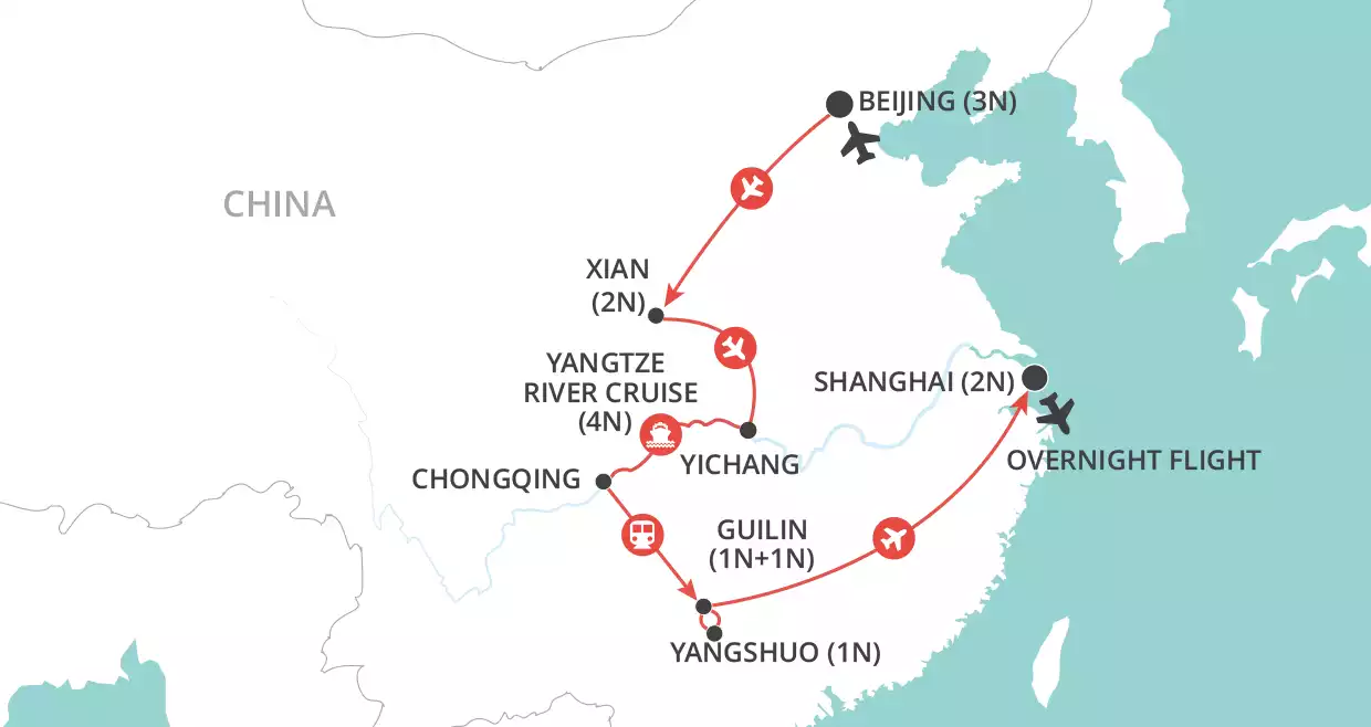 Wonders of China map