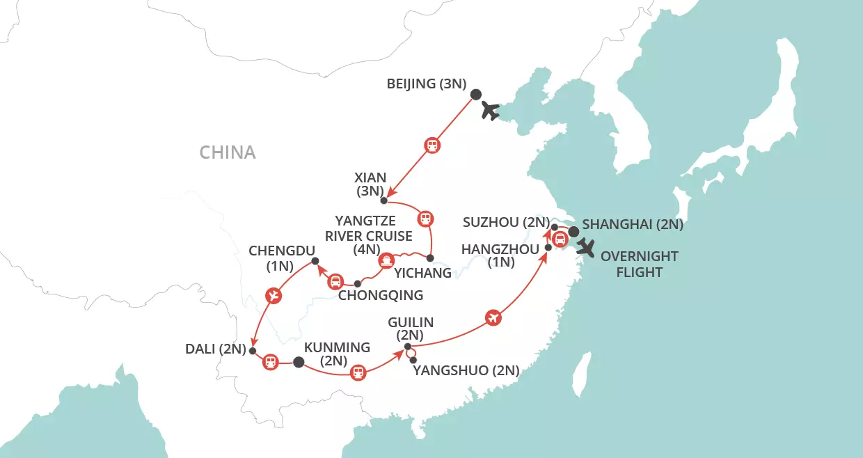 Grand Tour of China map