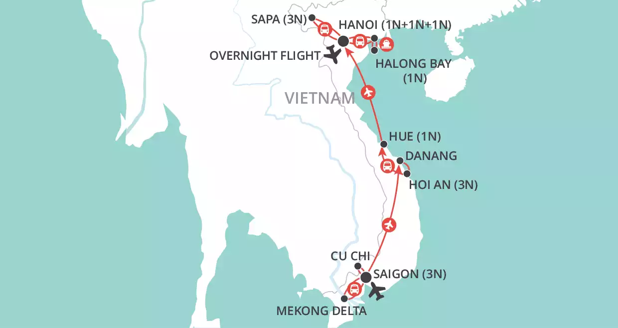 Vietnam Trails map